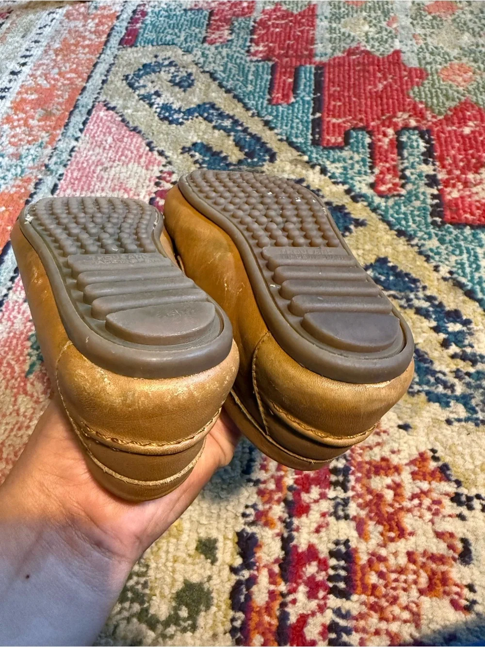 LMDI collection Brown Leather Slip-On Loafers EUR 32